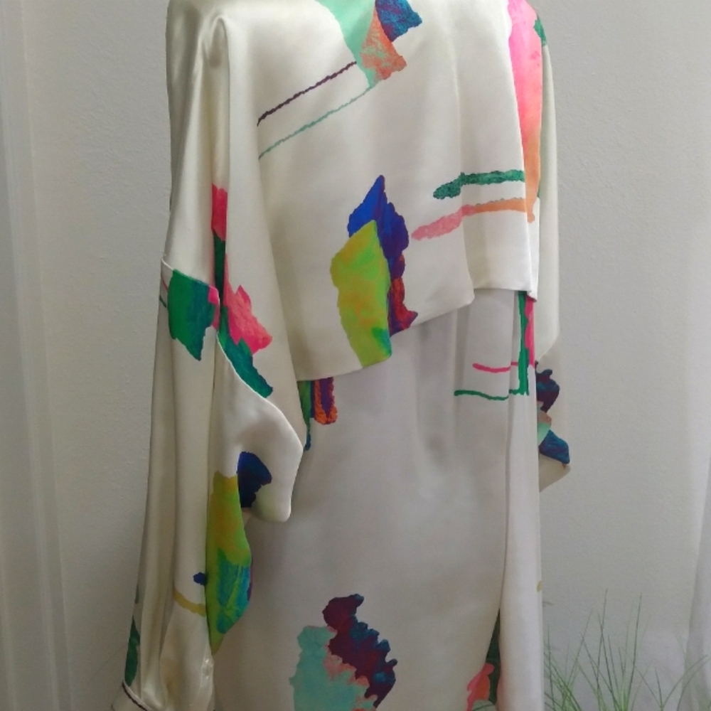 H&M STUDIO 2020 Women's MultiColor Abstract Print Long Sleeve Blouse- Size S - Picture 12 of 14